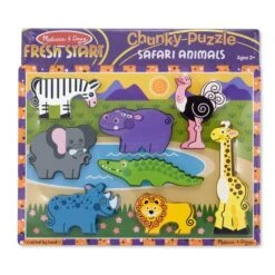 Melissa & Doug Safari Chunky Puzzle - 8 Pieces