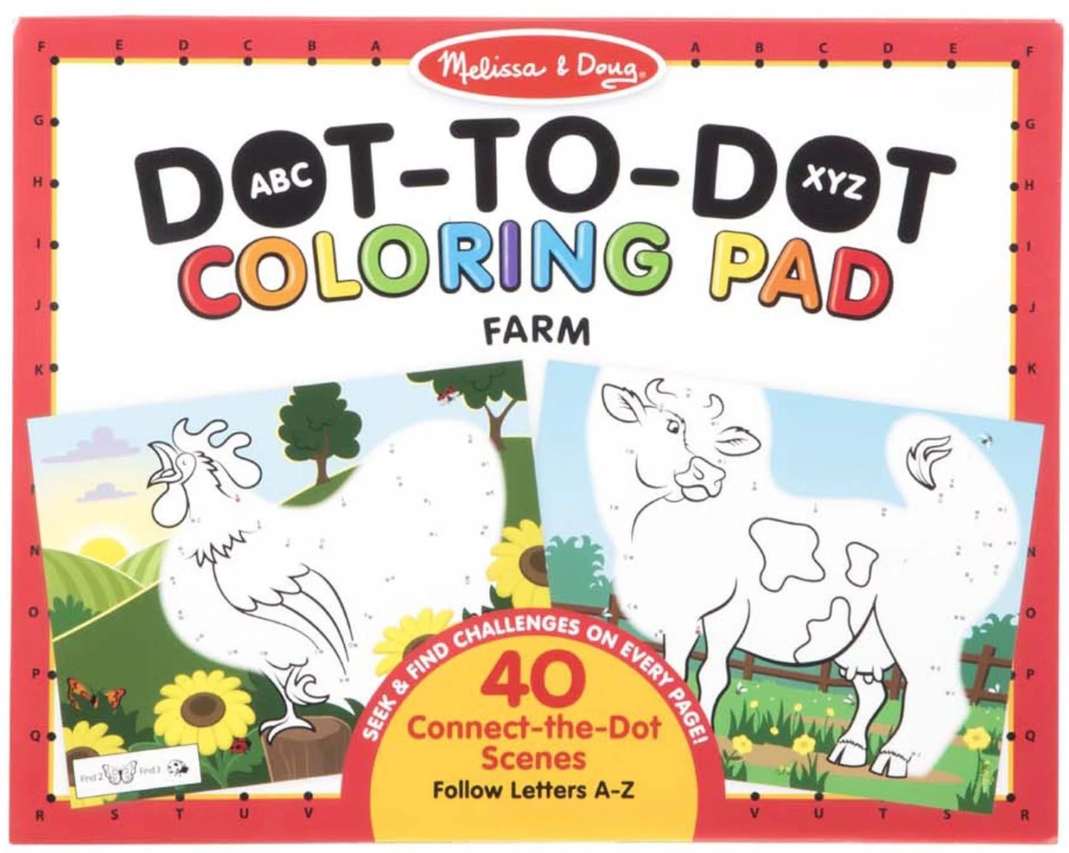 Melissa & Doug ABC Dot-to-Dot Farm Coloring Pad