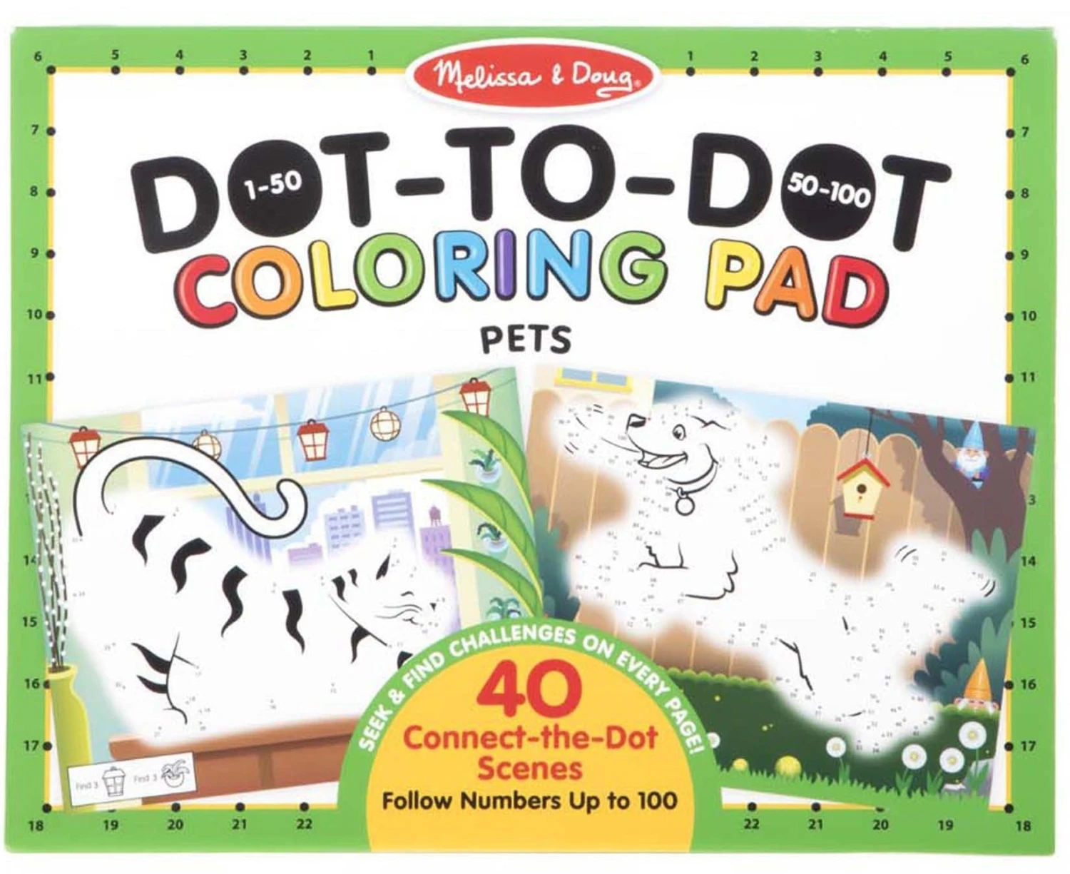 Melissa & Doug 123 Dot-to-Dot Coloring Pad - Pets