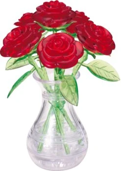 University Games Red Roses In Vase 3D Crystal Puzzle