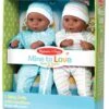Melissa & Doug Mine To Love Twins Tyler & Taylor Dolls