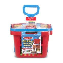 Melissa & Doug Fill & Roll Grocery Basket Play Set