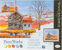 Paint By Number Home At Sunset 20" X 16"