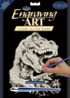 Royal Brush Engraving Art Glow In The Dark Tyrannosaurus Rex