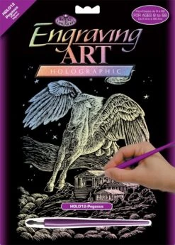 Royal Brush Engraving Art Holographic Pegasus