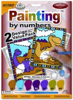 Royal Brush My First Paint By Number Dinosaur And Volcano