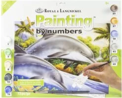 Royal Brush Paint By Number Junior Large Dolphin Island
