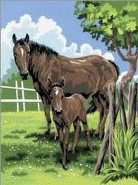 Royal Brush Paint By Number Junior Small Mare & Foal - Image 3