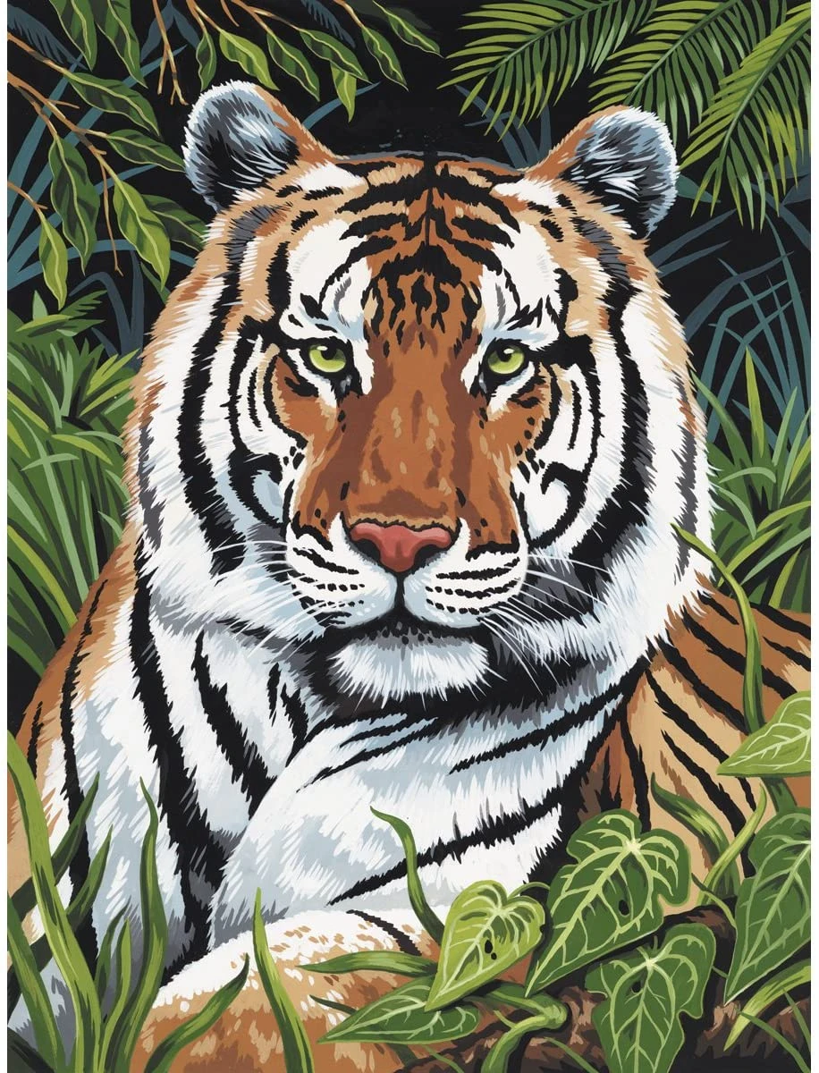 Royal Brush Paint By Number Junior Small Tiger In Hiding - Image 2
