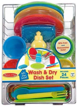Melissa & Doug Wash & Dry Dish Play Set